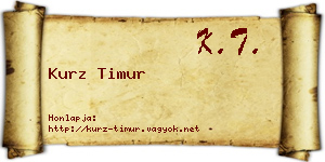 Kurz Timur névjegykártya